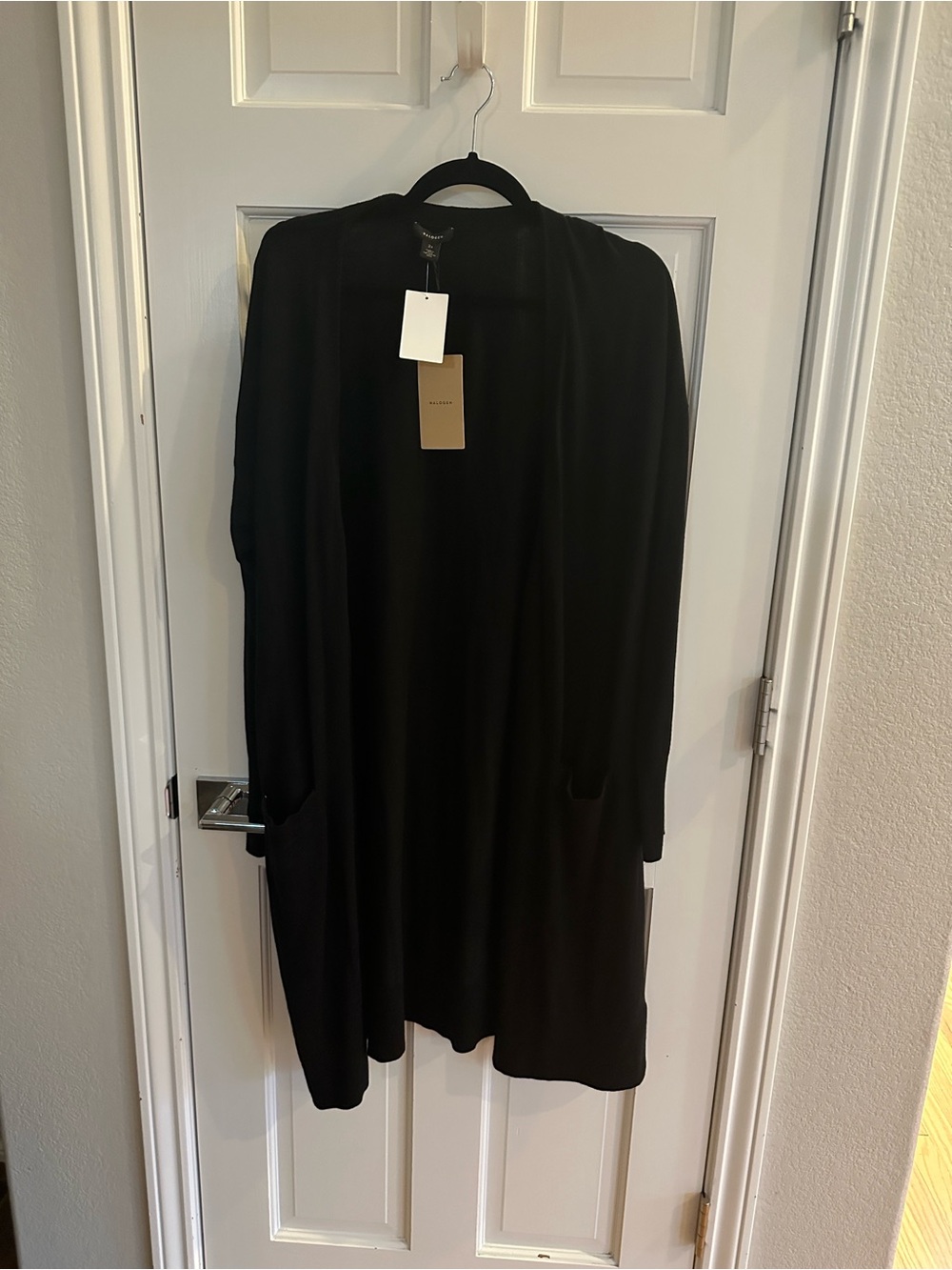 Nordstrom Black Open-Front Long Women's Cardigan